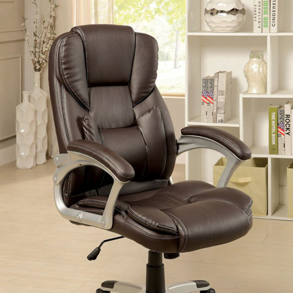 Sibley Contemporary Office Chair, Brown Finish  By Benzara | Office Chairs |  Modishstore  - 3