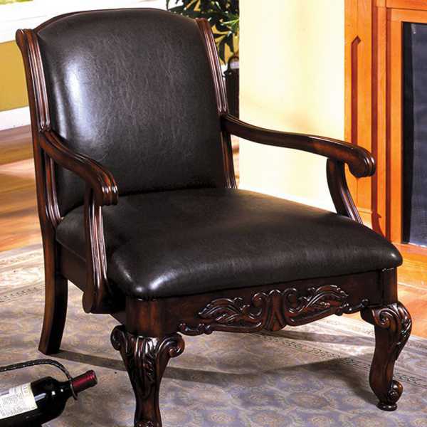Sheffield Traditional Occasional Chair, Antique Dark Cherry  By Benzara | Lounge Chairs |  Modishstore  - 2
