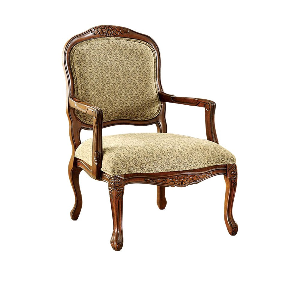 Quintus Traditional Accent Chair , Antique Oak  By Benzara | Armchairs |  Modishstore  - 2
