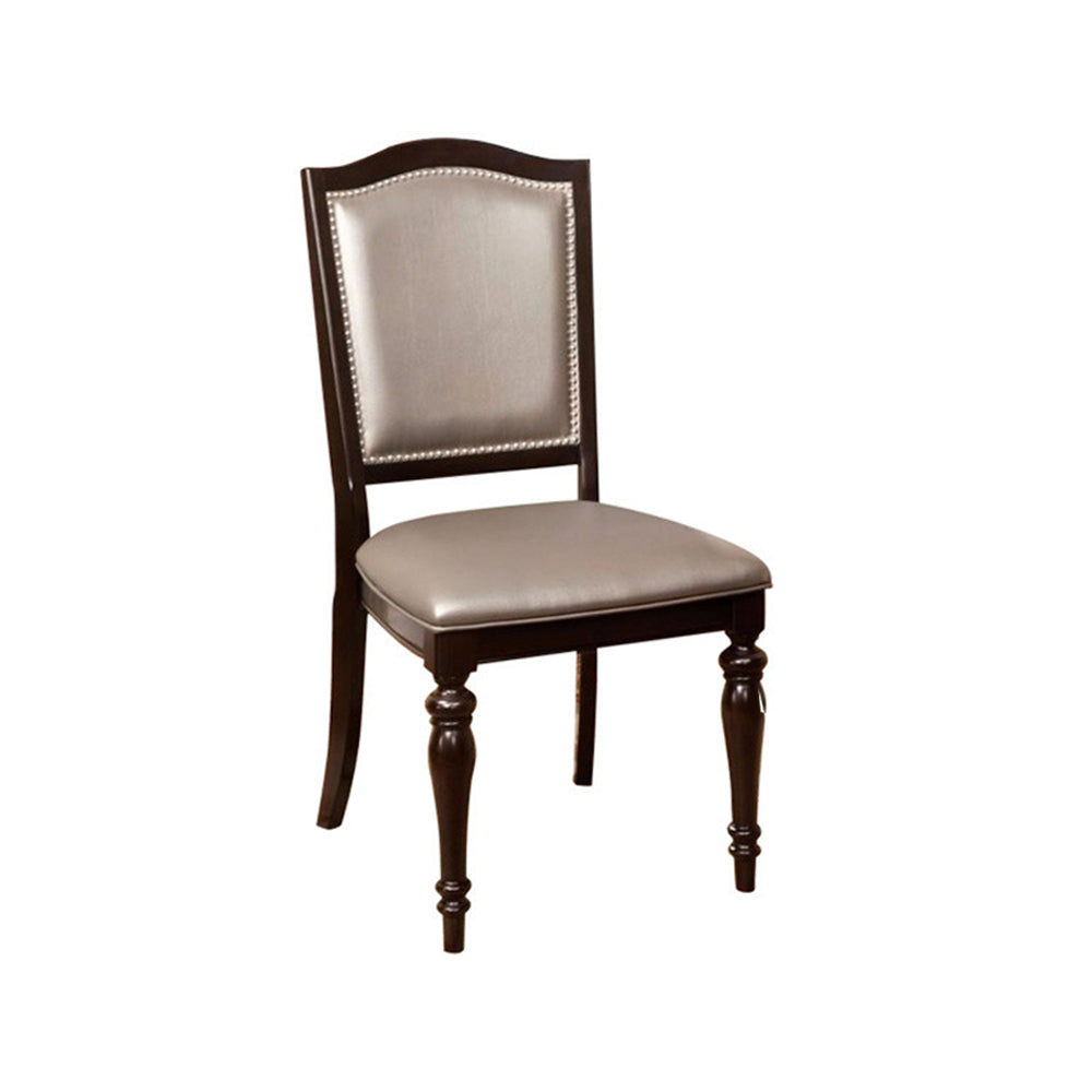 Harrington Transitional Side Chair With Pvc, Dark Walnut, Set Of 2  By Benzara | Armchairs |  Modishstore  - 2