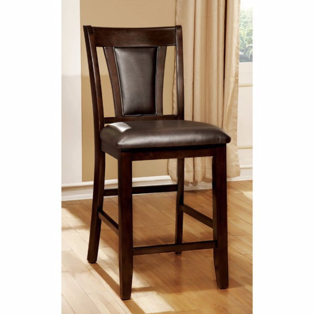 Brent Ii Contemporary Counter Height Chair, Dark Cherry, Set Of 2 By Benzara | Armchairs | Modishstore