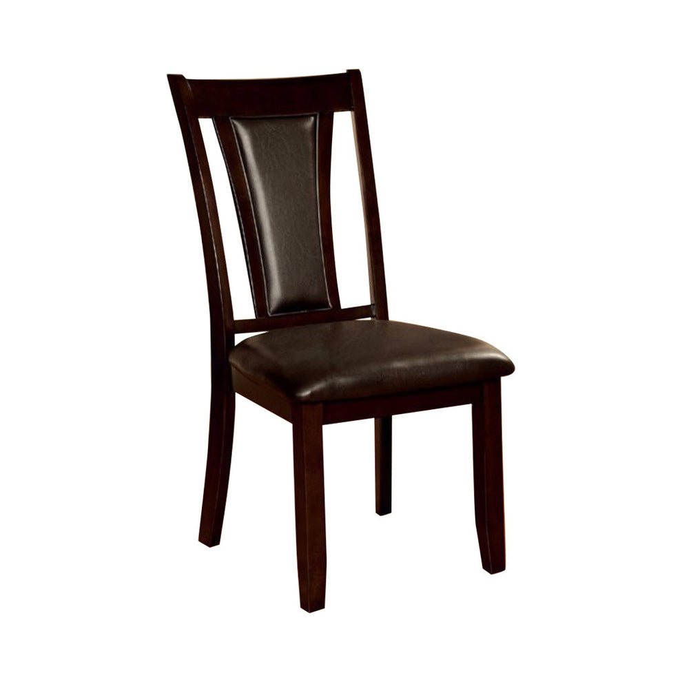 Brent Transitional Side Chair, Dark Cherry Finish, Set Of 2 By Benzara | Armchairs | Modishstore - 3