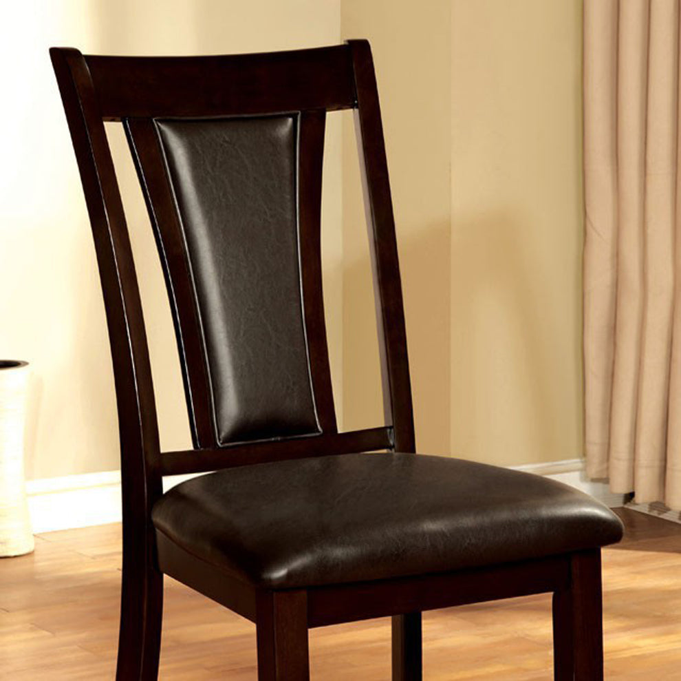 Brent Transitional Side Chair, Dark Cherry Finish, Set Of 2 By Benzara | Armchairs | Modishstore - 2