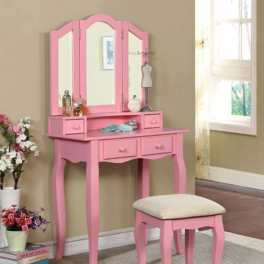 Janelle Transitional Vanity, Pink By Benzara | Bedroom Sets |  Modishstore 