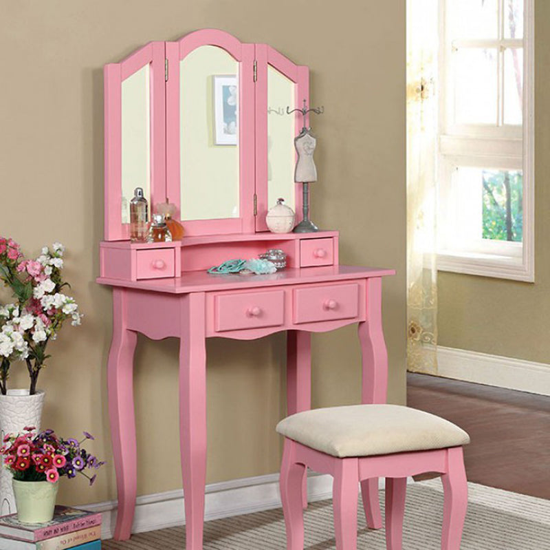 Janelle Transitional Vanity, Pink By Benzara | Bedroom Sets |  Modishstore 