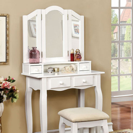Janelle Transitional Vanity, White By Benzara | Bedroom Sets |  Modishstore 