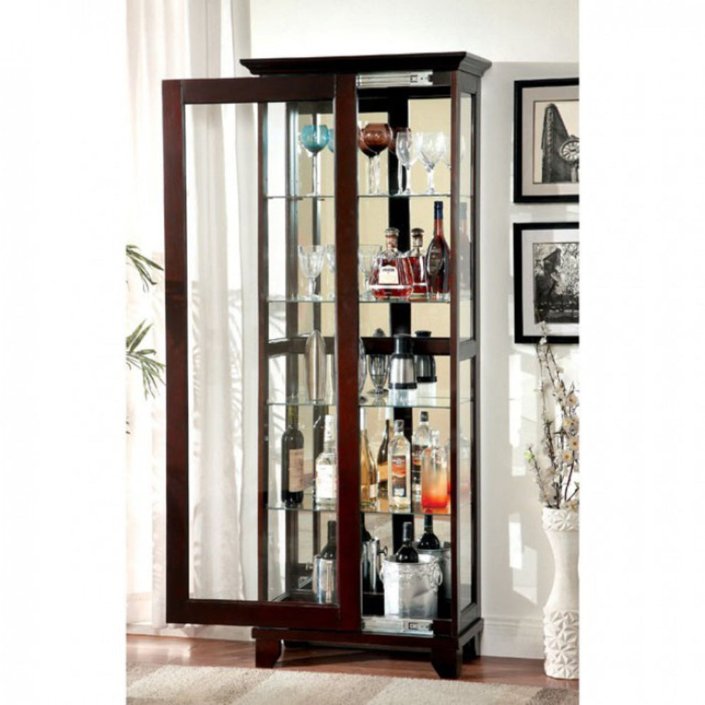 Curio Cabinate In Cappuccino Finish By Benzara | Cabinets | Modishstore - 4