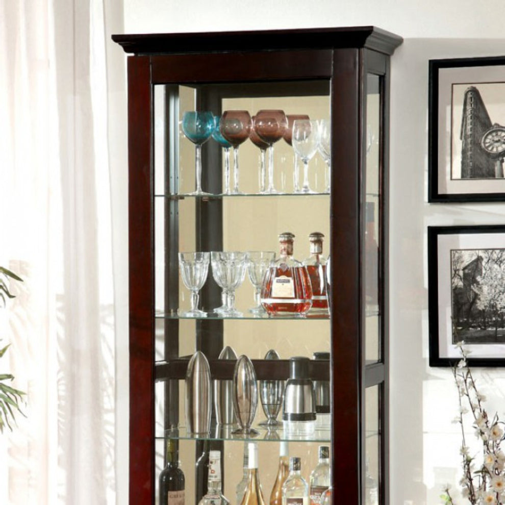 Curio Cabinate In Cappuccino Finish By Benzara | Cabinets | Modishstore - 3