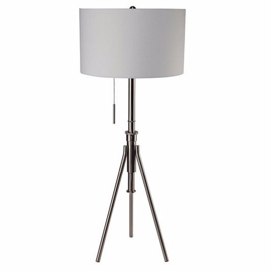 Zaya Contemporary Style Floor Lamp, Brushed Steel  By Benzara | Floor Lamps |  Modishstore 