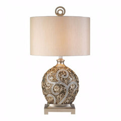 Estelle Traditional Style Table Lamp,Champagne Silver By Benzara