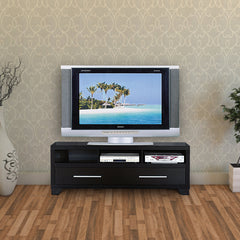 Rich And Elegant Tv Stand With Storage, Black By Benzara