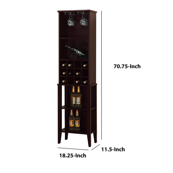 Well Designed Elegant Wine Bar With Wine Racks, Brown By Benzara | Wine Racks | Modishstore - 7