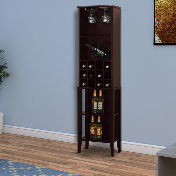 Well Designed Elegant Wine Bar With Wine Racks, Brown By Benzara | Wine Racks | Modishstore - 2