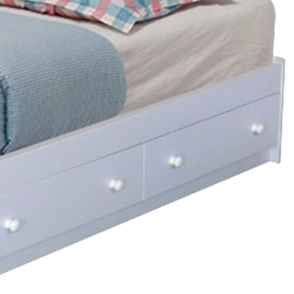 3 Drawer Contemporary Wooden Twin Chest Bed White By Benzara | Beds | Modishstore - 5