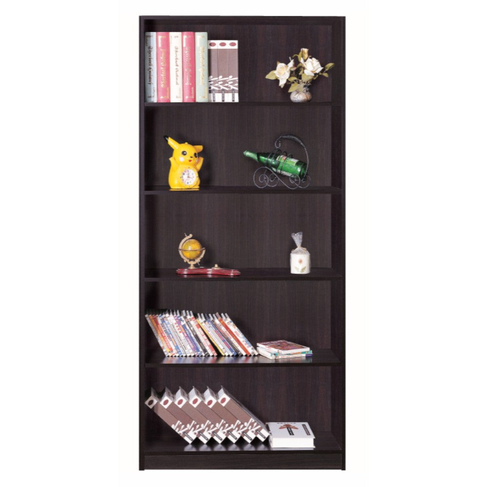 Spacious Dark Brown Finish Bookcase With 5 Open Shelves.  By Benzara | Shelves & Shelving Units |  Modishstore 