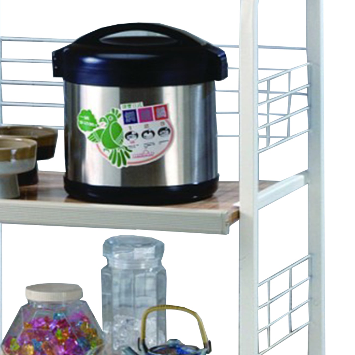 Commodious Kitchen Shelf On Casters, White By Benzara | Shelves & Shelving Units |  Modishstore  - 4