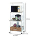 Commodious Kitchen Shelf On Casters, White By Benzara | Shelves & Shelving Units |  Modishstore  - 5
