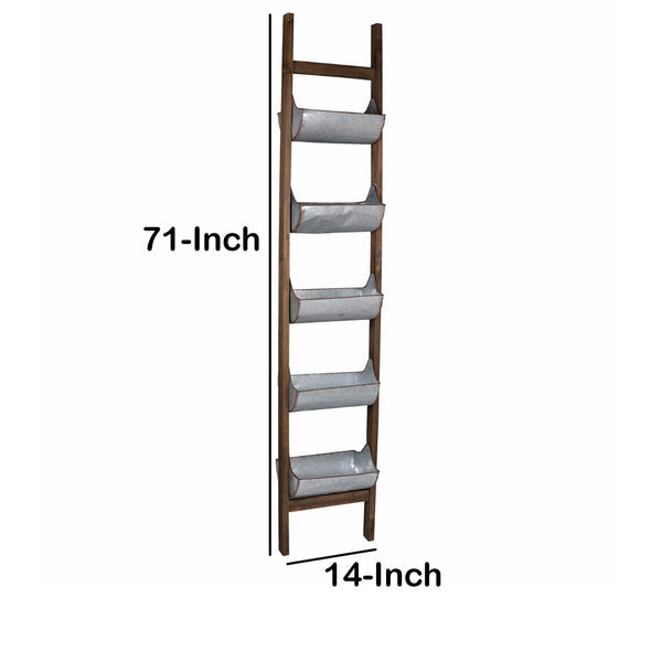 Uniquely Designed Reed Ladder Planter By Benzara | Planters, Troughs & Cachepots | Modishstore - 2