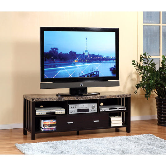 Deluxe Faux Marble Top Tv Stand With 5 Open Shelves. By Benzara | TV Stands | Modishstore