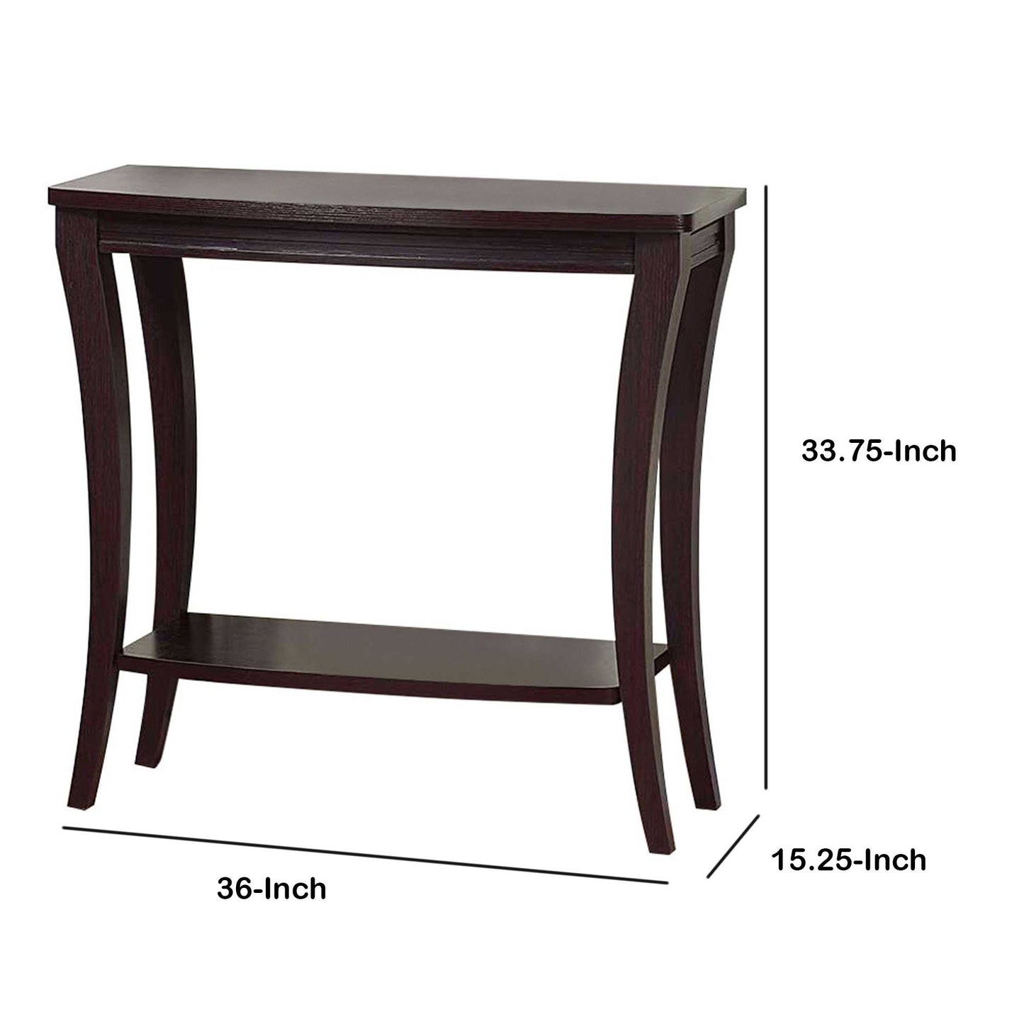 Modish Console Table With 1 Shelf, Dark Brown  By Benzara | Console Tables |  Modishstore  - 2
