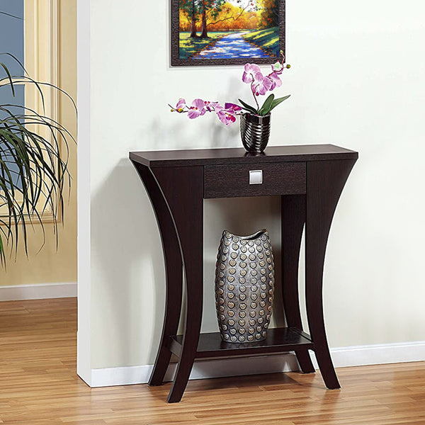 Stylish Console Table With 1 Drawer, Dark Brown By Benzara | Console Tables | Modishstore