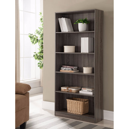 Splendid Space Efficient Bookcase, Gray By Benzara | Bookcases |  Modishstore 