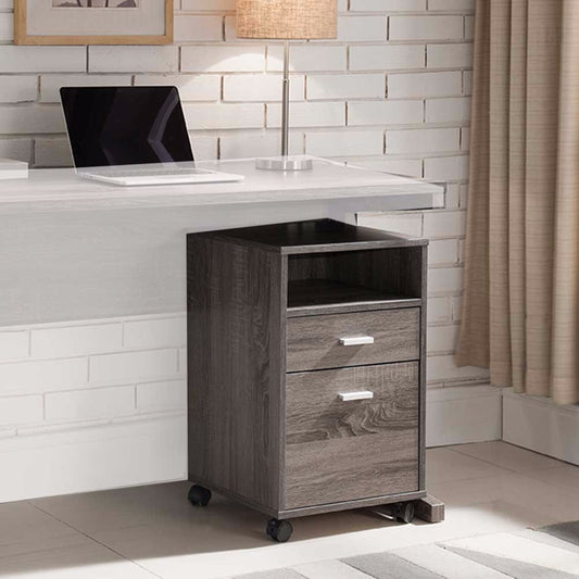 File Cabinet On Wheels With One Shelf, Gray By Benzara | Cabinets | Modishstore