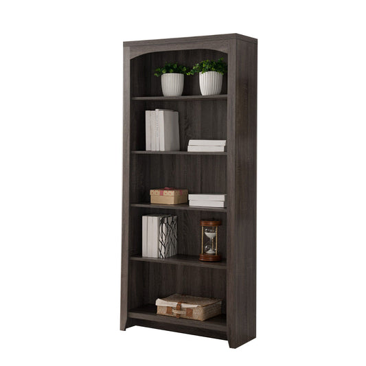Elegantly Designed 5-Tier Bookcase, Gray  By Benzara | Bookcases |  Modishstore 