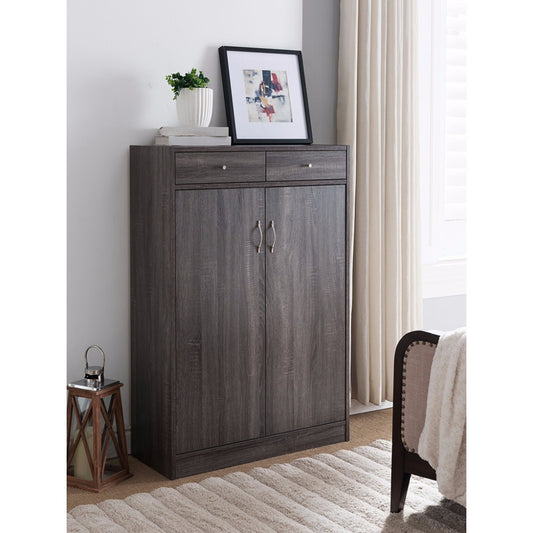 Shoe Cabinet With Spacious Storages, Gray  By Benzara | Drawers |  Modishstore 