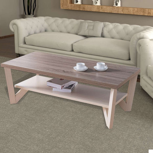 Stylish Center Display Coffee Table, Brown And White By Benzara | Coffee Tables |  Modishstore 