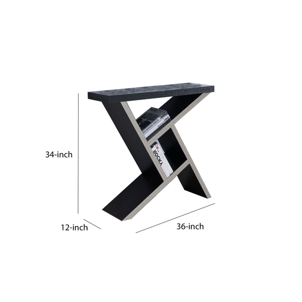 Unique Designed Console Table With Shelf, Dark Brown And Light Brown By Benzara | Console Tables | Modishstore - 3