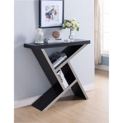 Unique Designed Console Table With Shelf, Dark Brown And Light Brown By Benzara