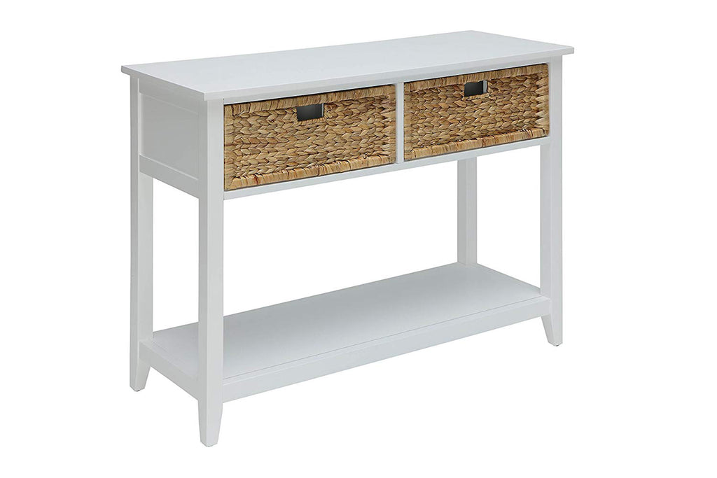 Flavius Console Table With 2 Drawers, White  By Benzara | Console Tables |  Modishstore  - 2