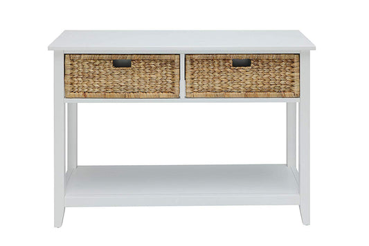 Flavius Console Table With 2 Drawers, White  By Benzara | Console Tables |  Modishstore 