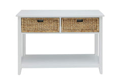 Flavius Console Table With 2 Drawers, White  By Benzara