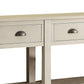 Wooden Console Table With 4 Drawers And 2 Shelves, Cream  By Benzara | Console Tables |  Modishstore  - 3
