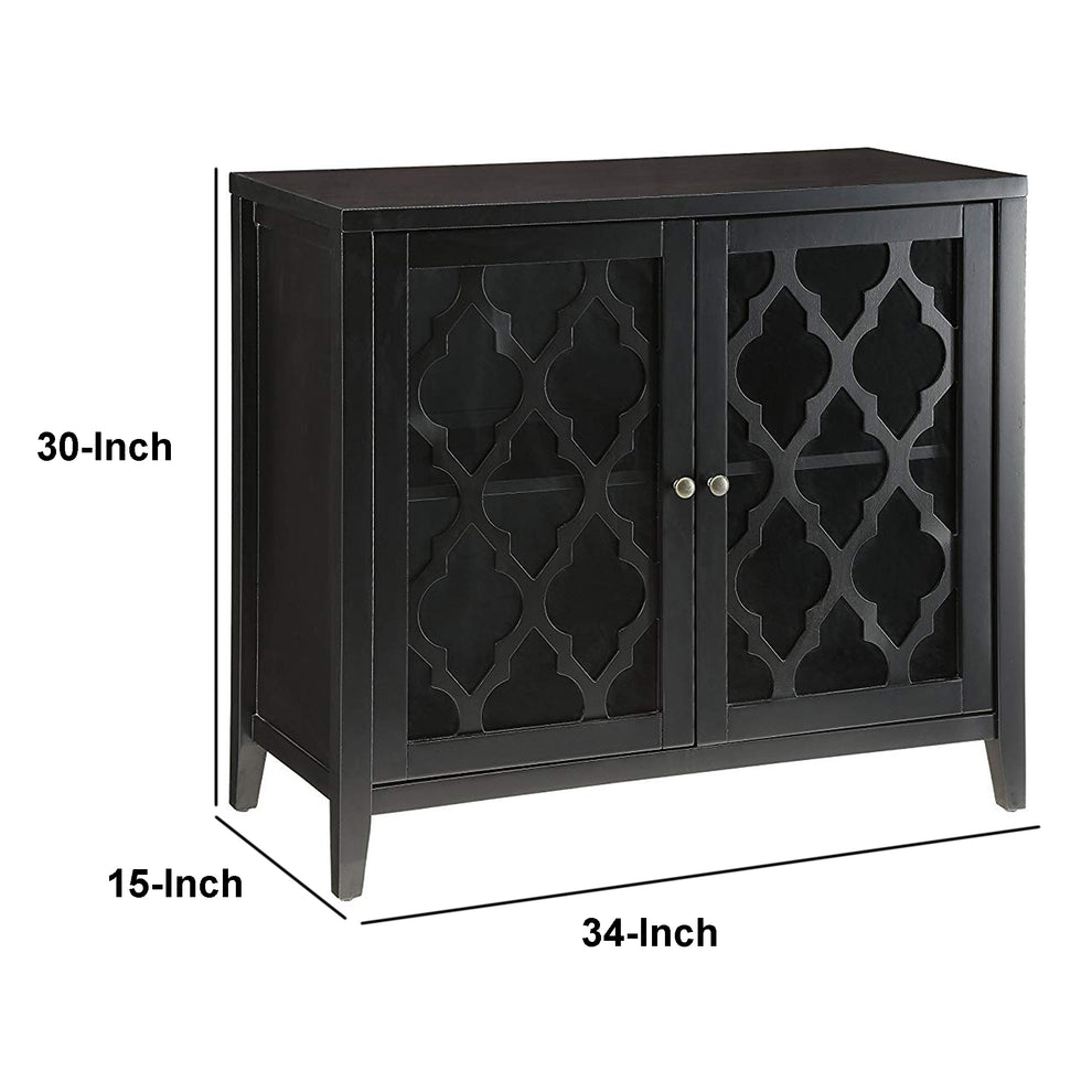 Ceara Console Table With 2 Doors, Black By Benzara | Console Tables |  Modishstore  - 6