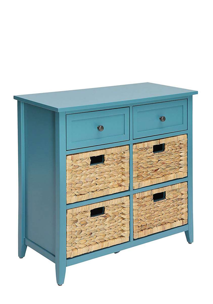 Flavius Console Table With 6 Drawers, Blue  By Benzara | Console Tables |  Modishstore  - 2