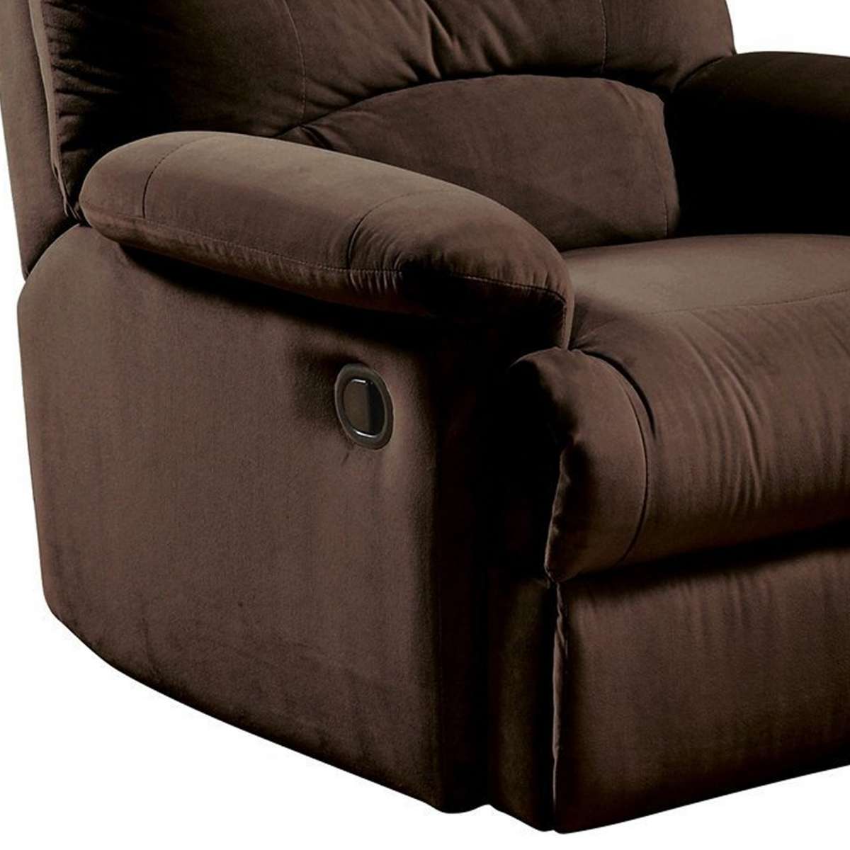 Arcadia Microfiber Glider Recliner, Chocolate Brown  By Benzara | Chairs & Recliners |  Modishstore  - 3
