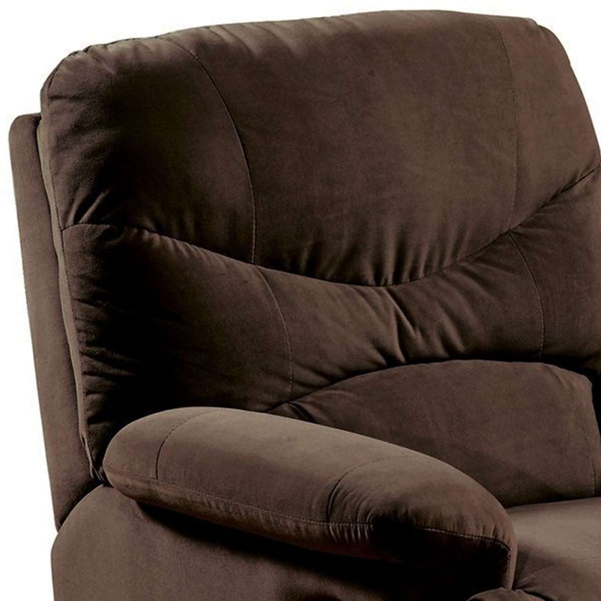 Arcadia Microfiber Glider Recliner, Chocolate Brown  By Benzara | Chairs & Recliners |  Modishstore  - 4
