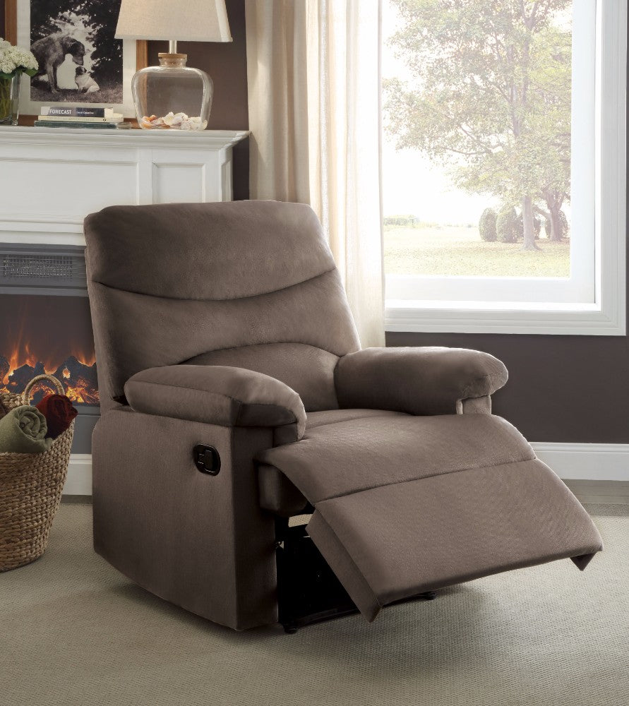 Arcadia Recliner, Light Brown Woven Fabric  By Benzara | Chairs & Recliners |  Modishstore 