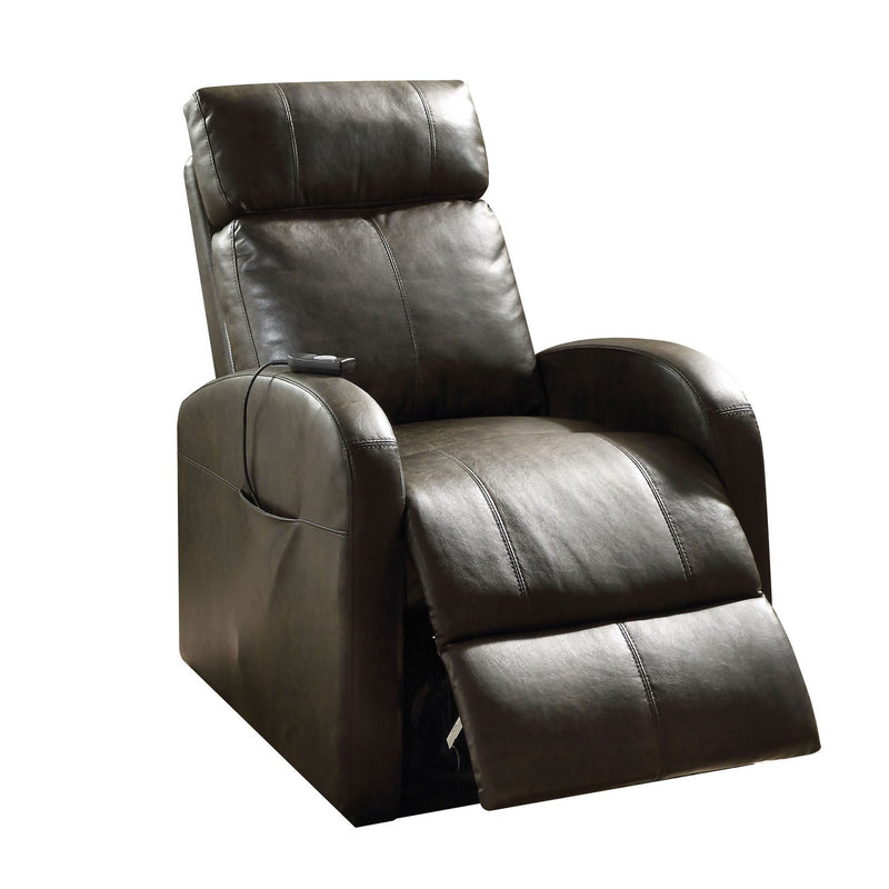 Faux Leather Recliner Chair With Power Lift And Side Pocket, Dark Brown  By Benzara | Chairs & Recliners |  Modishstore 