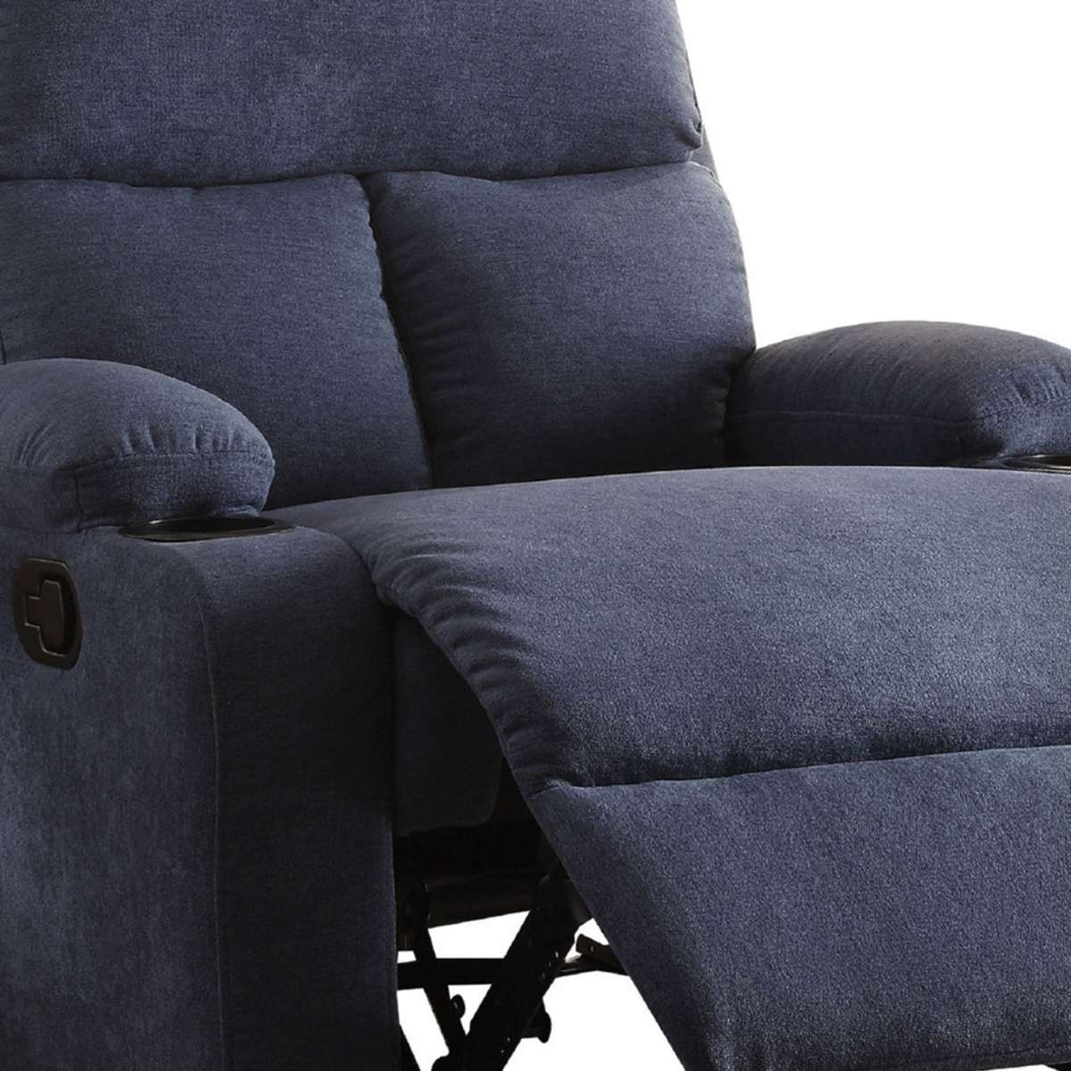 Rosia Comfy Recliner , Blue Linen  By Benzara | Chairs & Recliners |  Modishstore  - 3