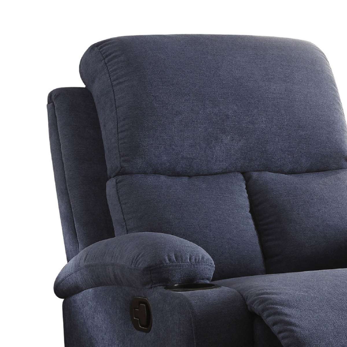Rosia Comfy Recliner , Blue Linen  By Benzara | Chairs & Recliners |  Modishstore  - 4