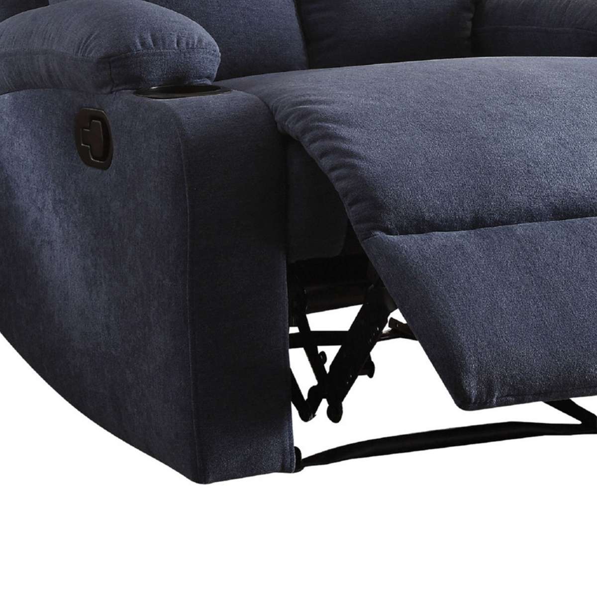 Rosia Comfy Recliner , Blue Linen  By Benzara | Chairs & Recliners |  Modishstore  - 5