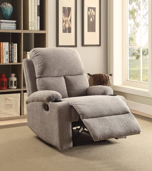 Rosia Homely Recliner , Gray Linen  By Benzara | Chairs & Recliners |  Modishstore 