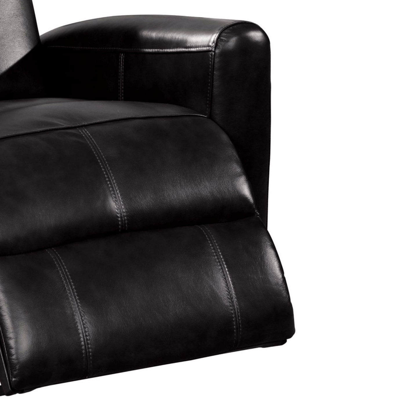 Leather Power Motion Recliner Chair With Tight Back, Black By Benzara | Chairs & Recliners |  Modishstore  - 4