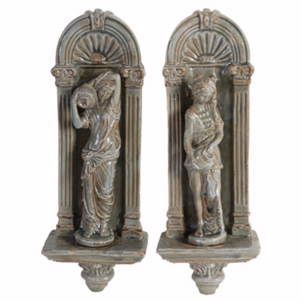 Appeal Ceramic Walldecors, Set Of 2, Gray  By Benzara | Decor |  Modishstore 