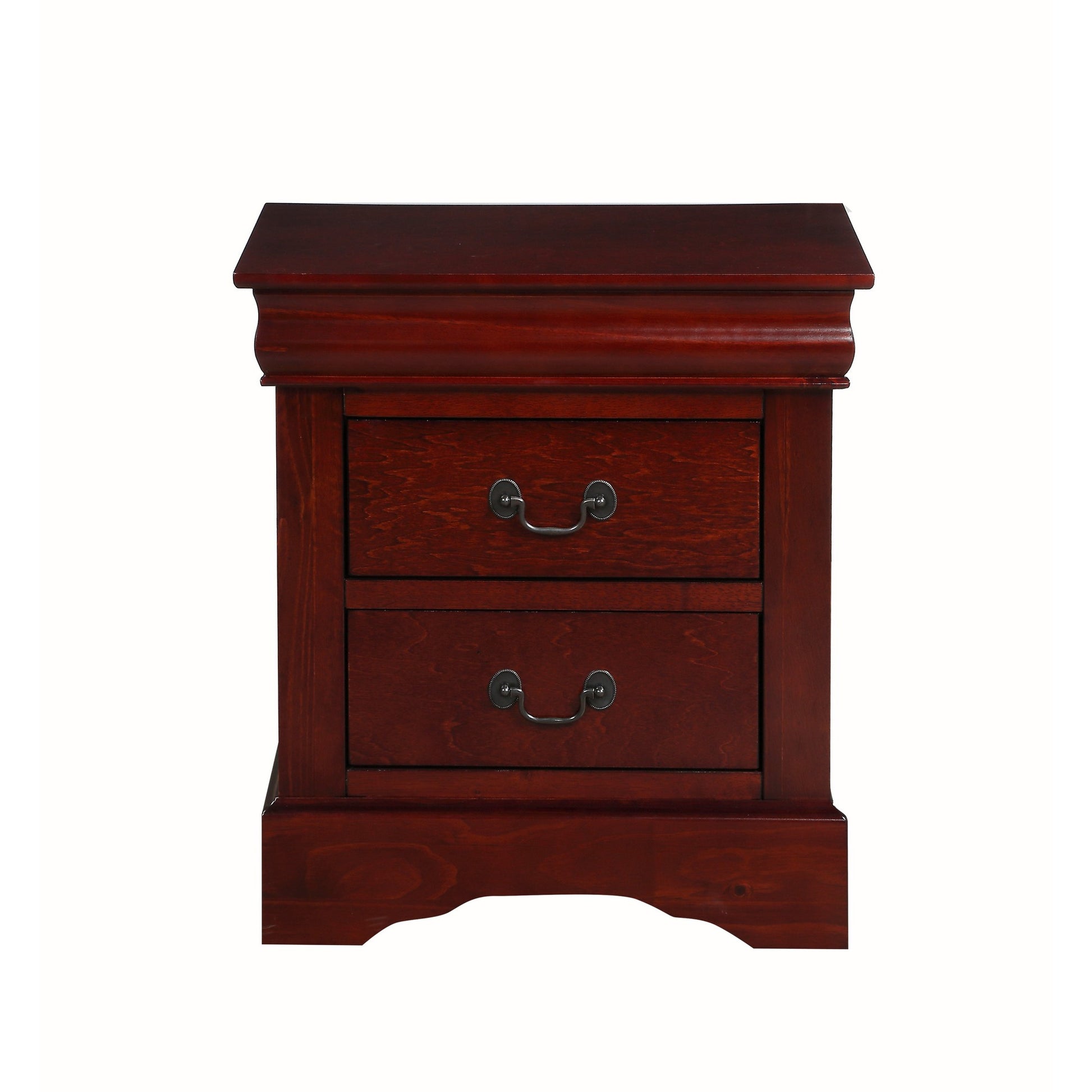 Traditional 2 Drawers Wood Nightstand By Louis Philippe Iii, Brown By Benzara | Nightstands | Modishstore - 5