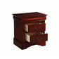 Traditional 2 Drawers Wood Nightstand By Louis Philippe Iii, Brown By Benzara | Nightstands | Modishstore